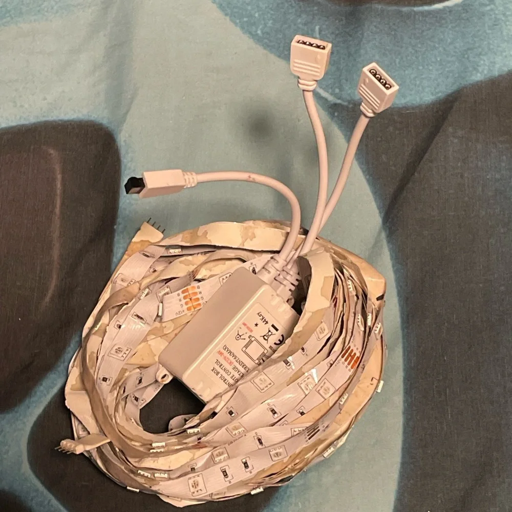 RGB LED Light Strip with White Connectors Broken For Part.